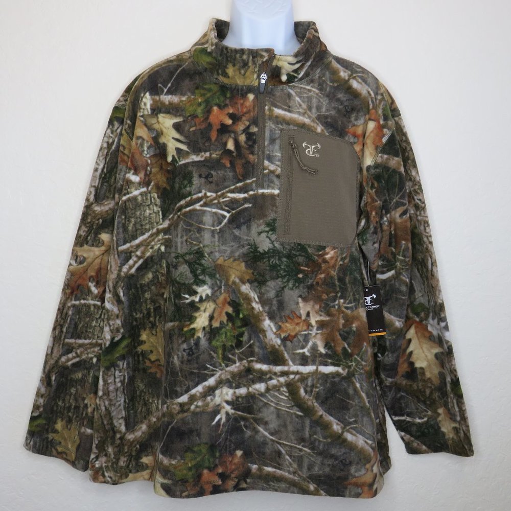 True Timber* Men's Long Sleeve Straight Hem Pullover Cameo Fleece Sweater~ 2XL‎
